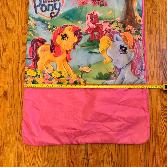 My Little Pony 2005 Sleeping Bag Pink Floral Horses Blanket Rainbow Zip Up - Picture 7 of 15